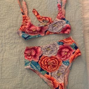 Forever 21 high waisted floral bikini